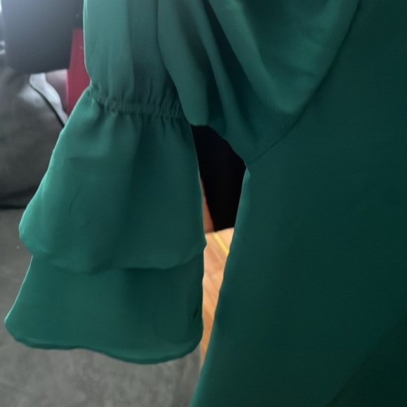 A new day dress medium, layered bell sleeves. Green. EUC - Picture 6 of 7